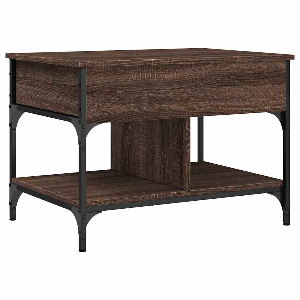 Sofabord Brun Eg Look 70x50x50 cm Træ Materiale Metal