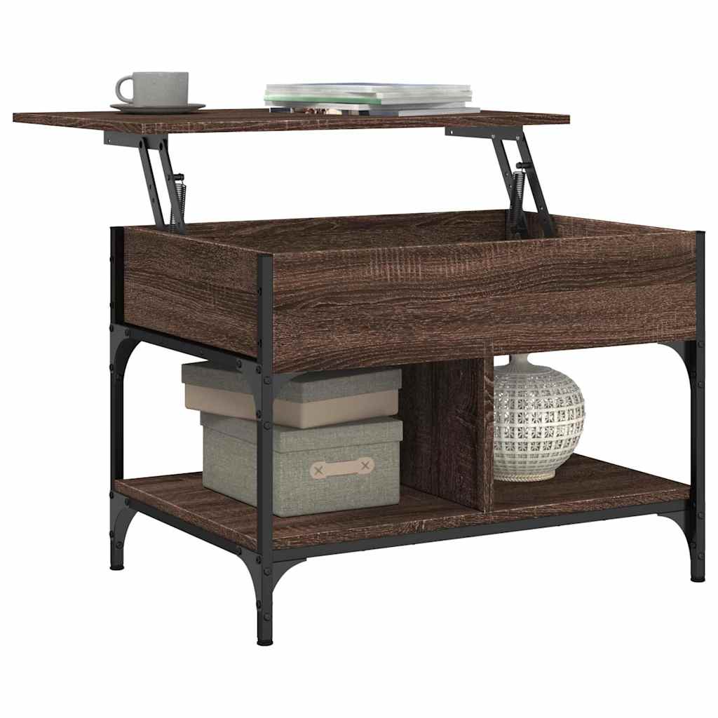Sofabord Brun Eg Look 70x50x50 cm Træ Materiale Metal