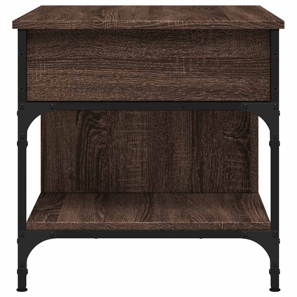 Sofabord Brun Eg Look 70x50x50 cm Træ Materiale Metal