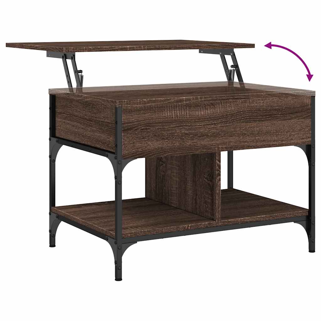 Sofabord Brun Eg Look 70x50x50 cm Træ Materiale Metal