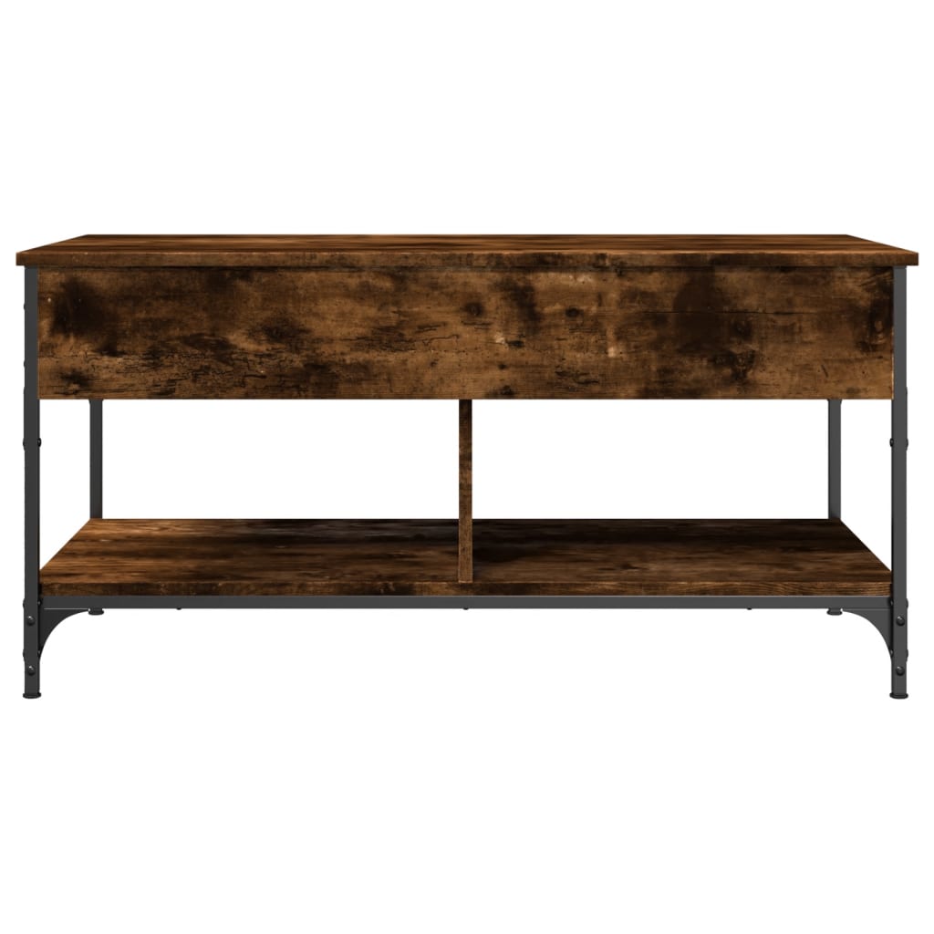 Sofabord røget eg 100x50x50 cm træmateriale og metal