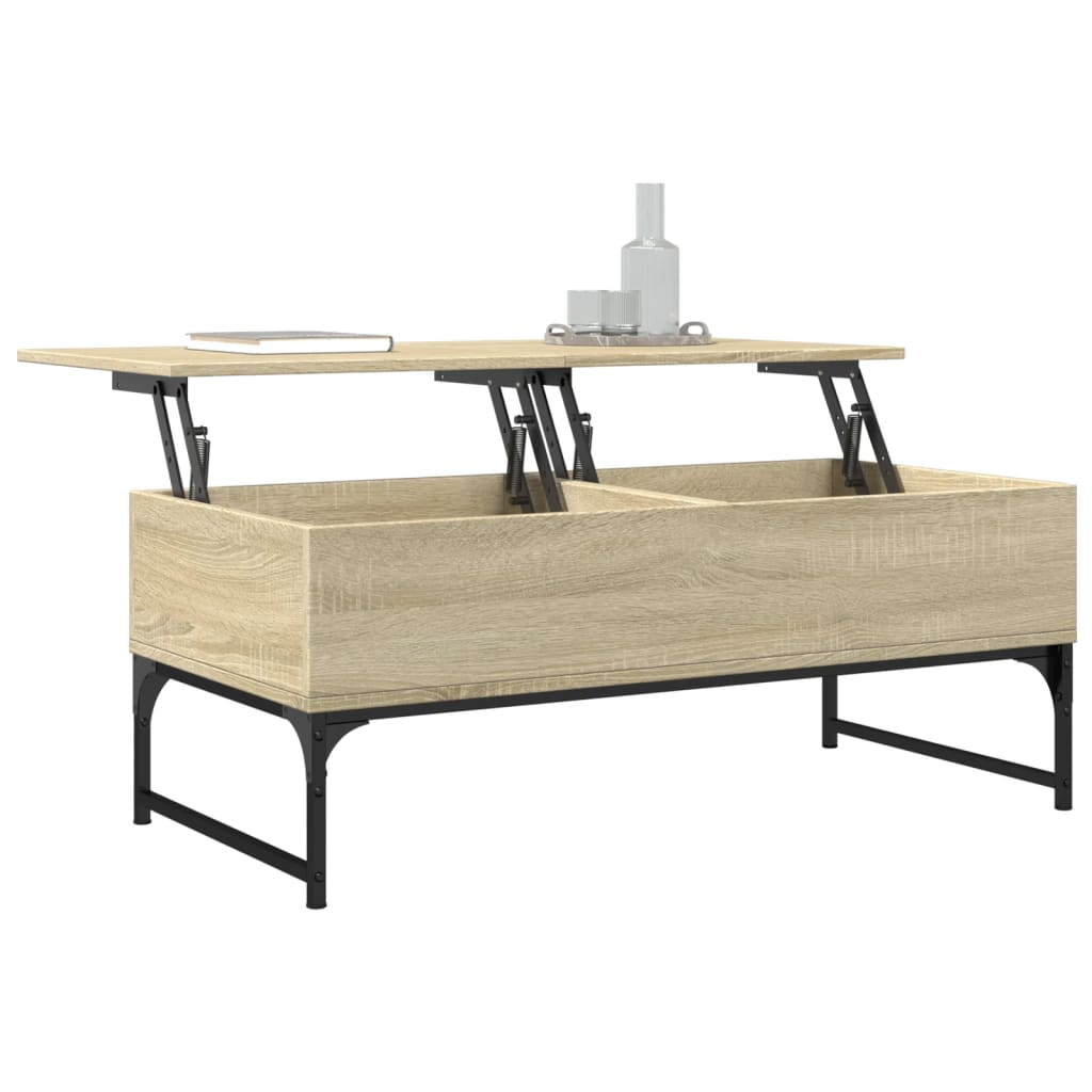 Sofabord Sonoma eg 100x50x40 cm træmateriale og metal