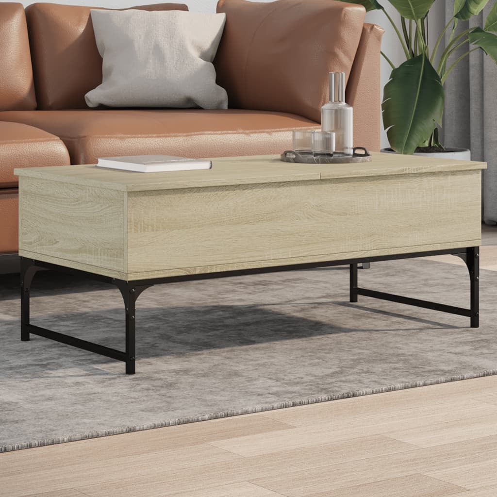 Sofabord Sonoma eg 100x50x40 cm træmateriale og metal