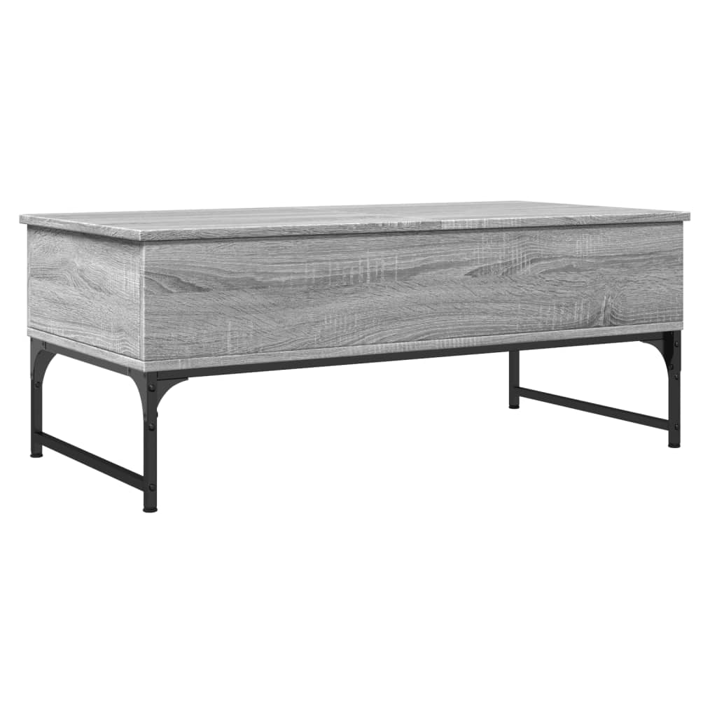 Sofabord Grå Sonoma 100x50x40 cm træmateriale og metal