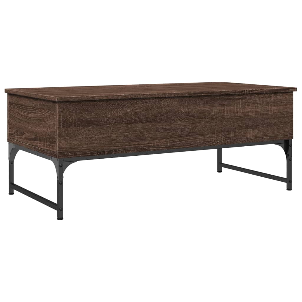 Sofabord Brun Eg Look 100x50x40 cm Træ Materiale Metal