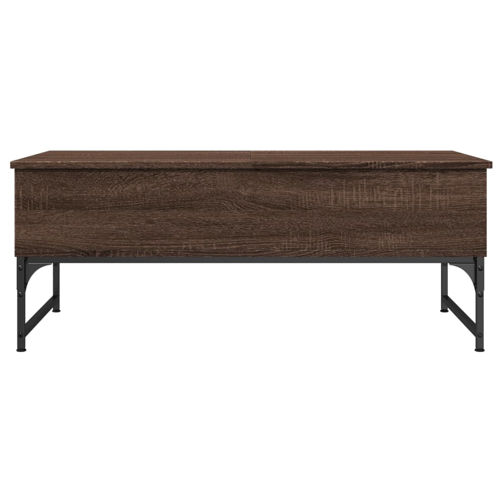 Sofabord Brun Eg Look 100x50x40 cm Træ Materiale Metal