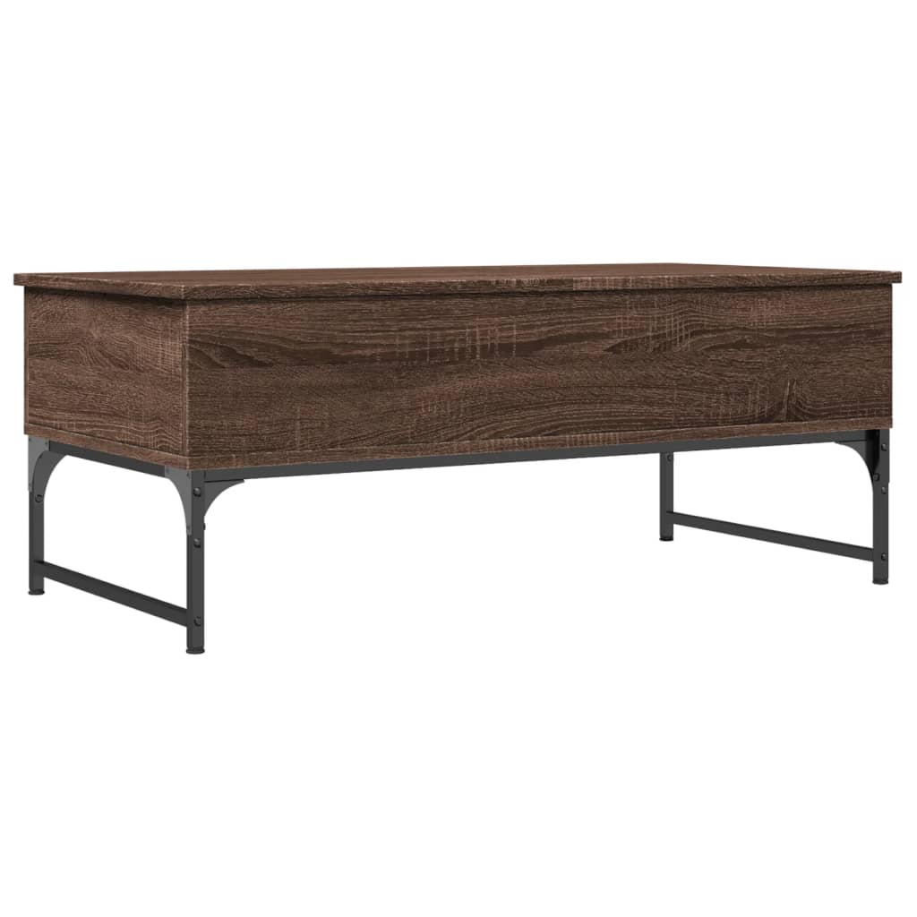 Sofabord Brun Eg Look 100x50x40 cm Træ Materiale Metal