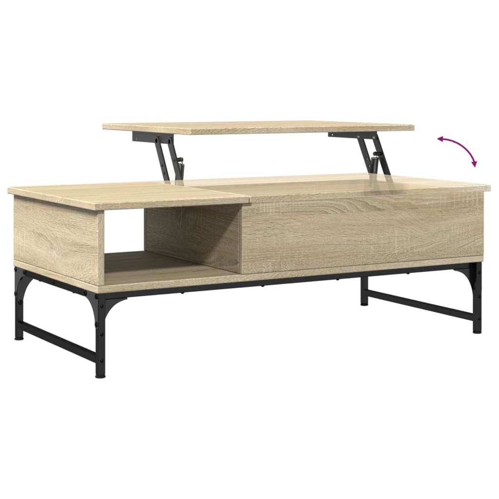 Sofabord Sonoma eg 100x50x35 cm træmateriale og metal