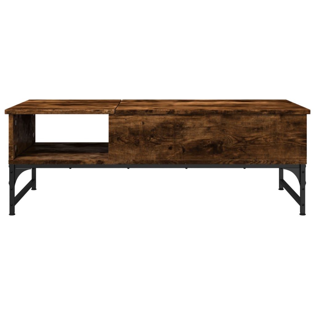 Sofabord røget eg 100x50x35 cm træmateriale og metal