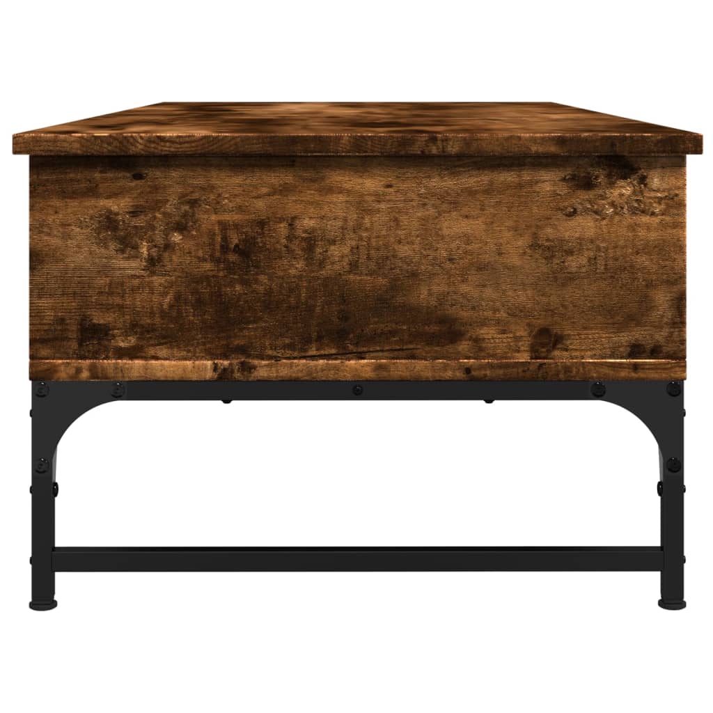Sofabord røget eg 100x50x35 cm træmateriale og metal