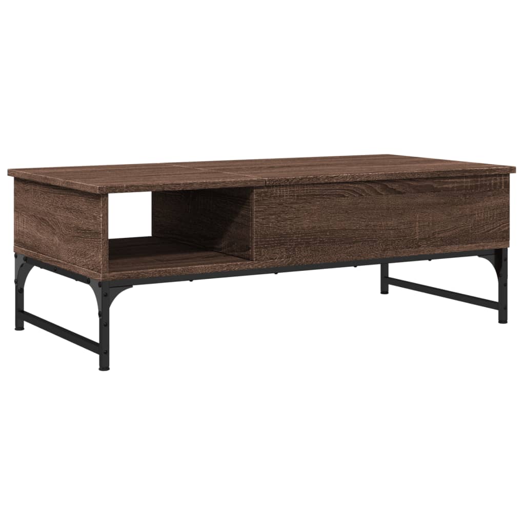 Sofabord Brun Eg Look 100x50x35 cm Træ Materiale Metal