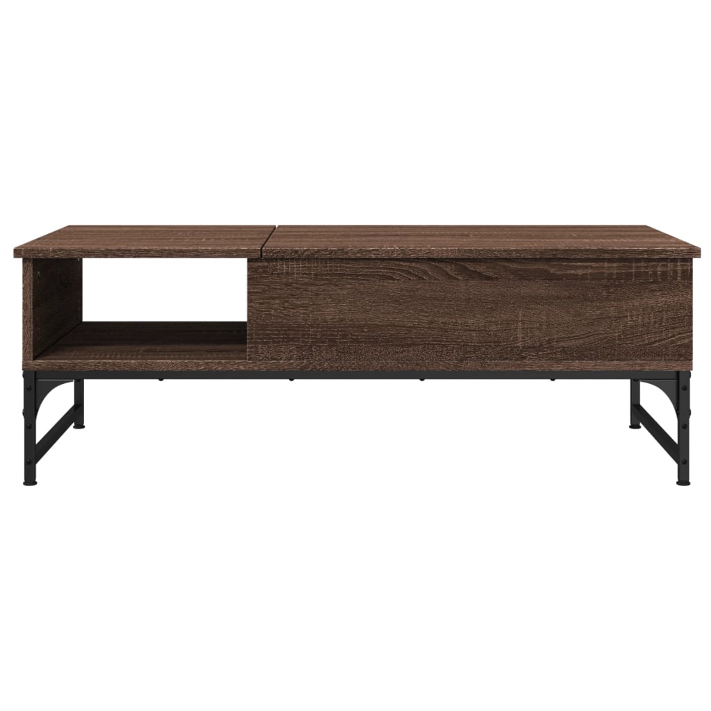 Sofabord Brun Eg Look 100x50x35 cm Træ Materiale Metal