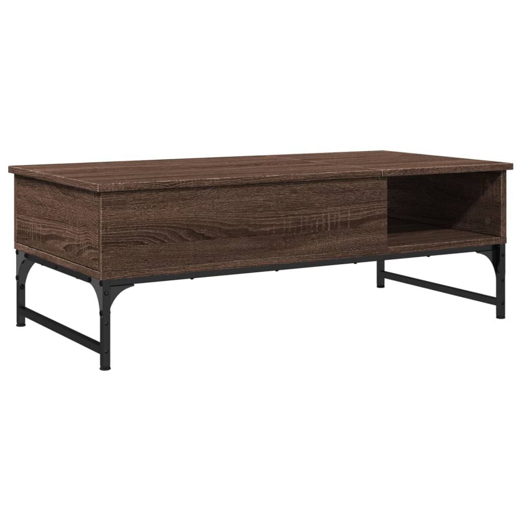Sofabord Brun Eg Look 100x50x35 cm Træ Materiale Metal