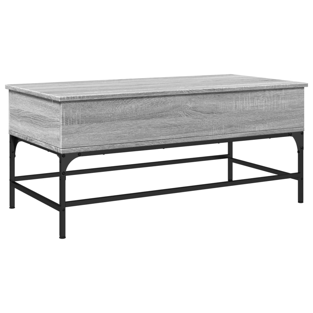 Sofabord Grå Sonoma 100x50x45 cm træmateriale og metal