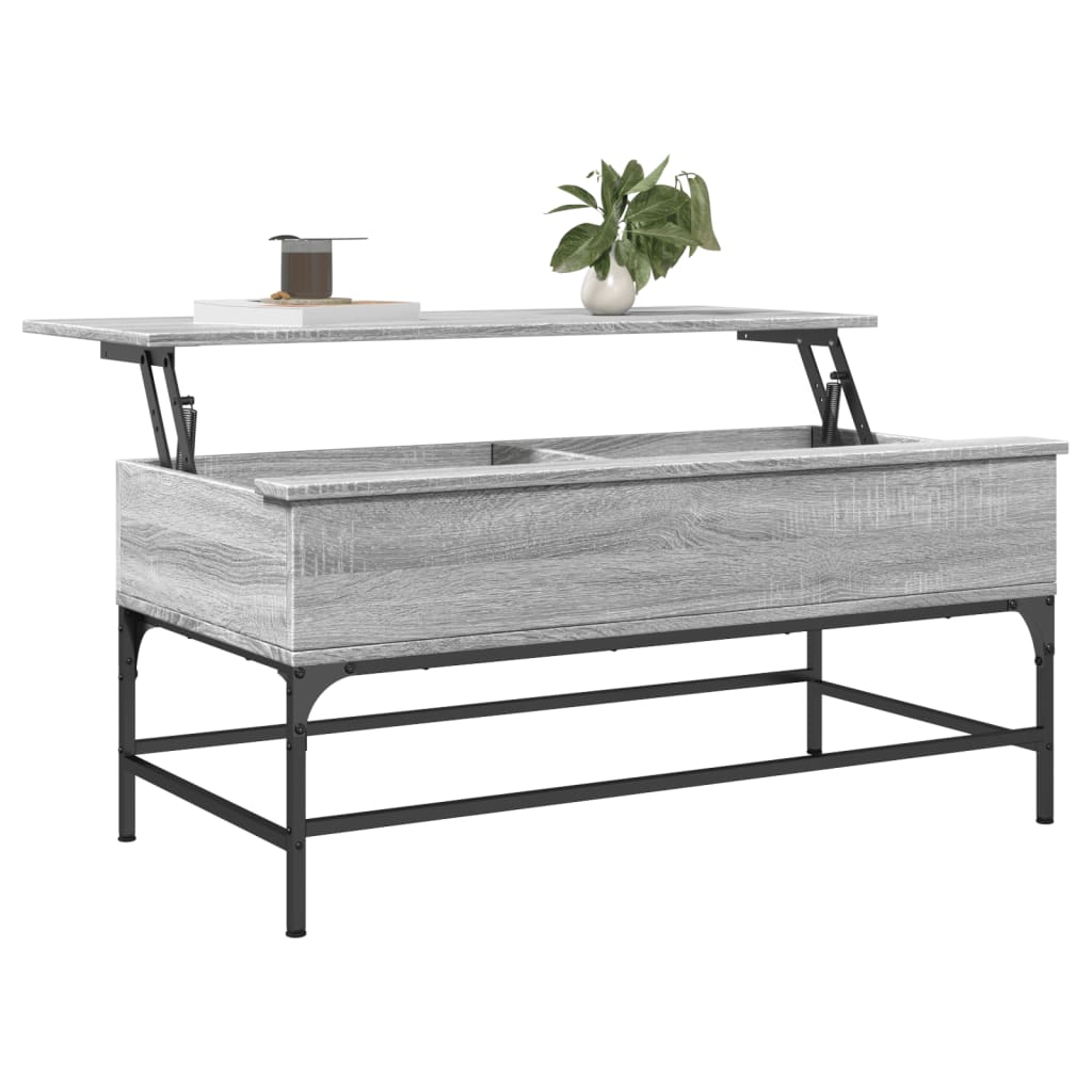 Sofabord Grå Sonoma 100x50x45 cm træmateriale og metal