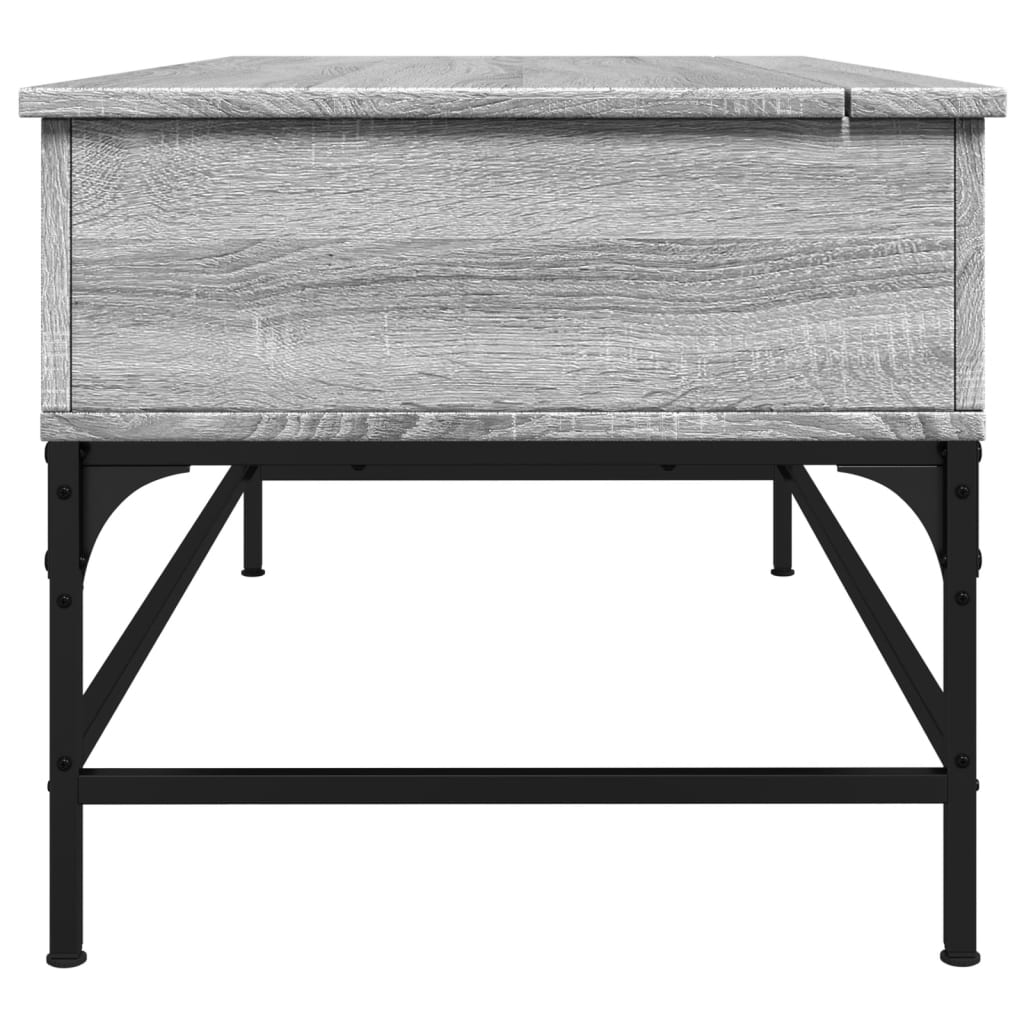 Sofabord Grå Sonoma 100x50x45 cm træmateriale og metal