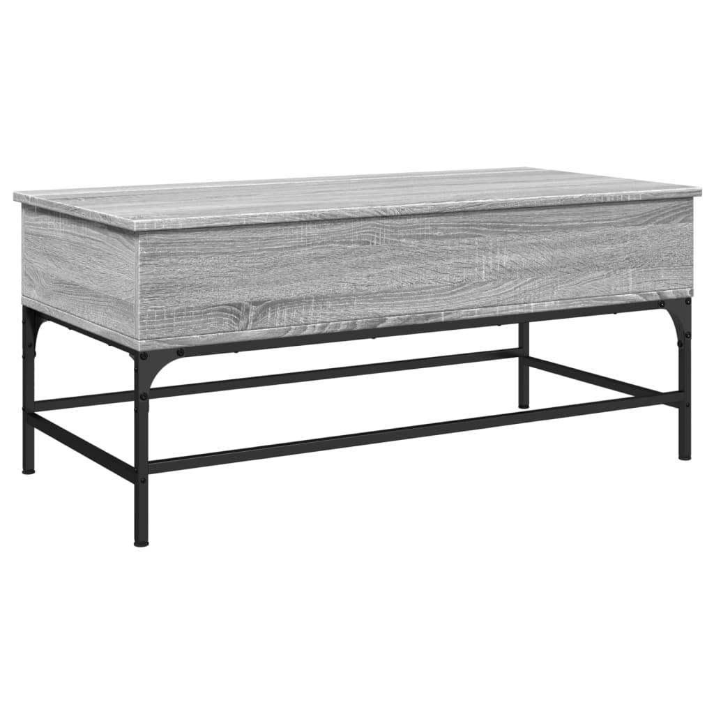 Sofabord Grå Sonoma 100x50x45 cm træmateriale og metal