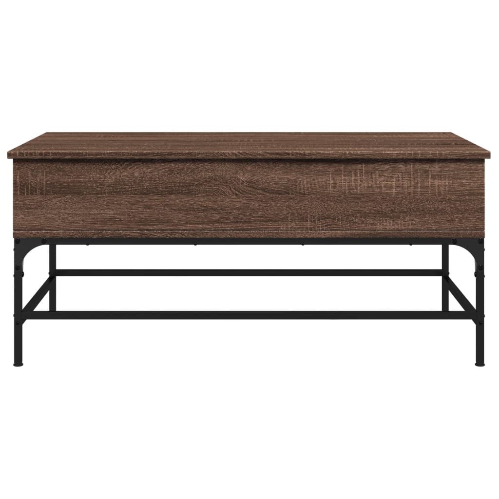 Sofabord Brun Eg Look 100x50x45 cm Træ Materiale Metal
