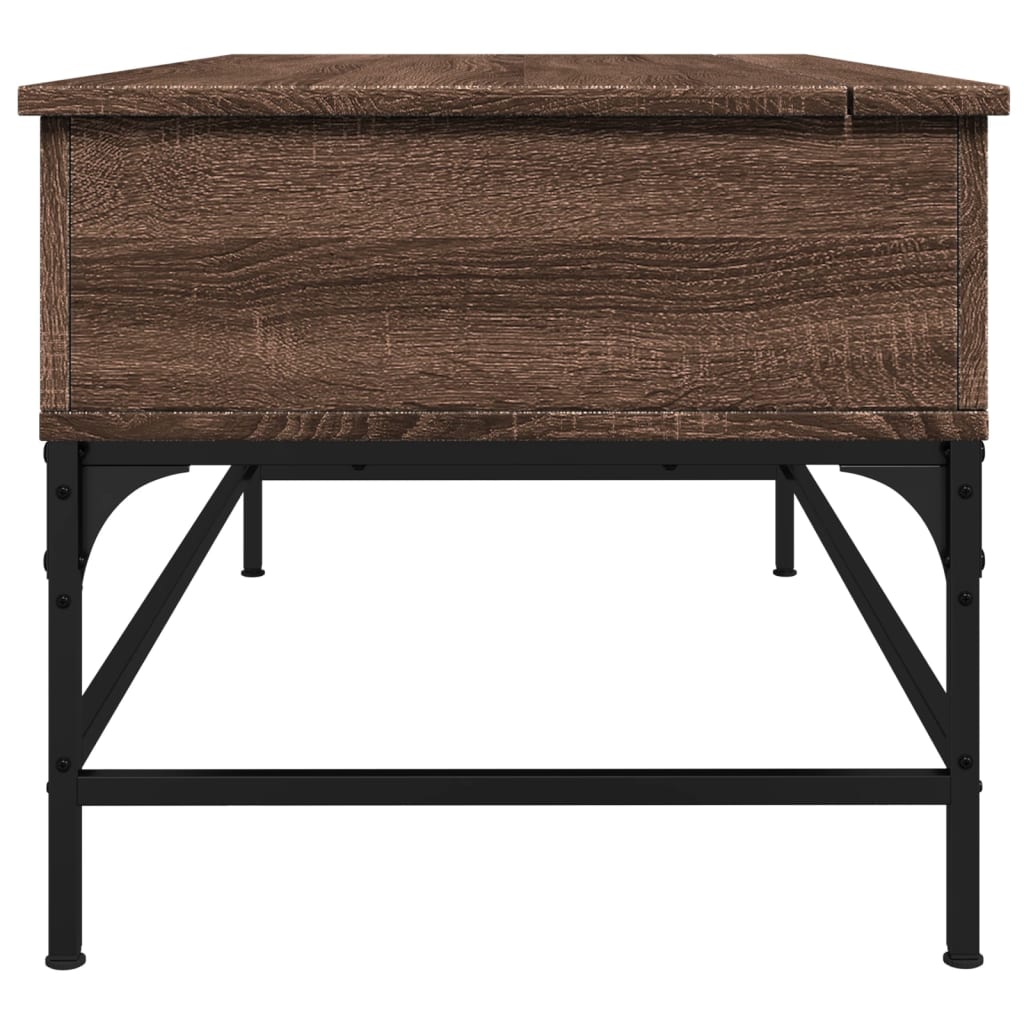 Sofabord Brun Eg Look 100x50x45 cm Træ Materiale Metal