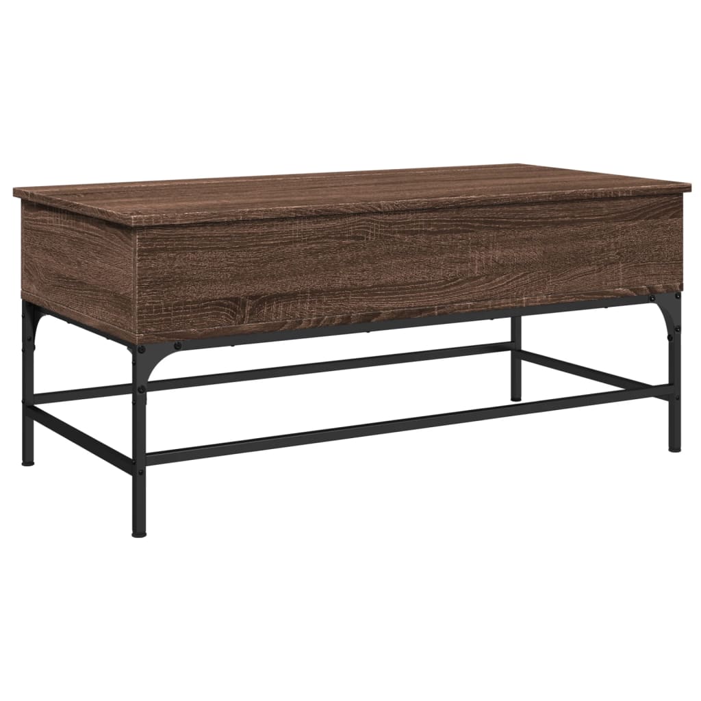 Sofabord Brun Eg Look 100x50x45 cm Træ Materiale Metal