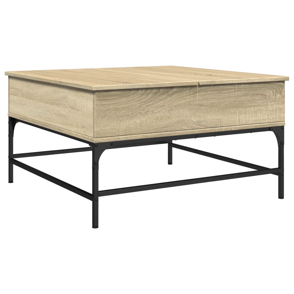 Sofabord Sonoma eg 80x80x45 cm træmateriale og metal