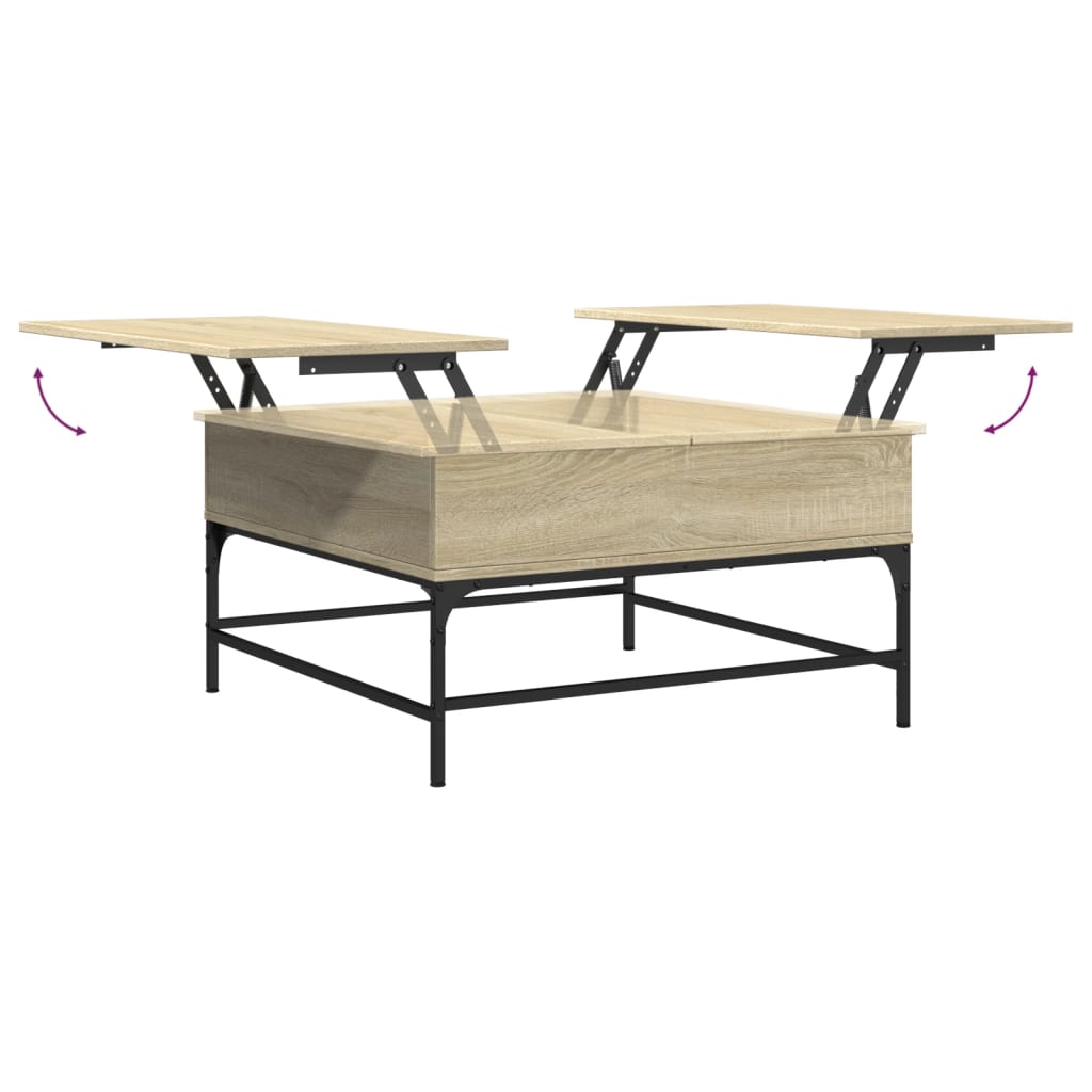 Sofabord Sonoma eg 80x80x45 cm træmateriale og metal