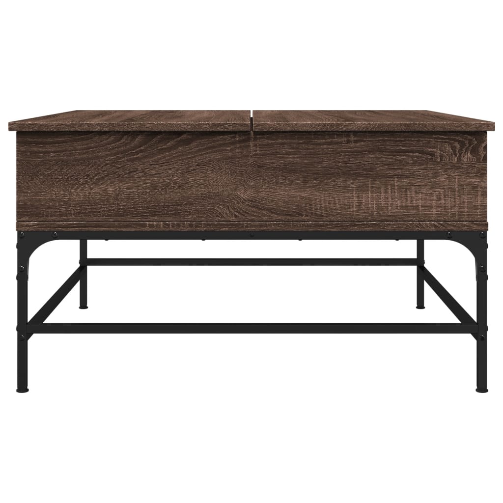 Sofabord Brun Eg Look 80x80x45 cm Træ Materiale Metal