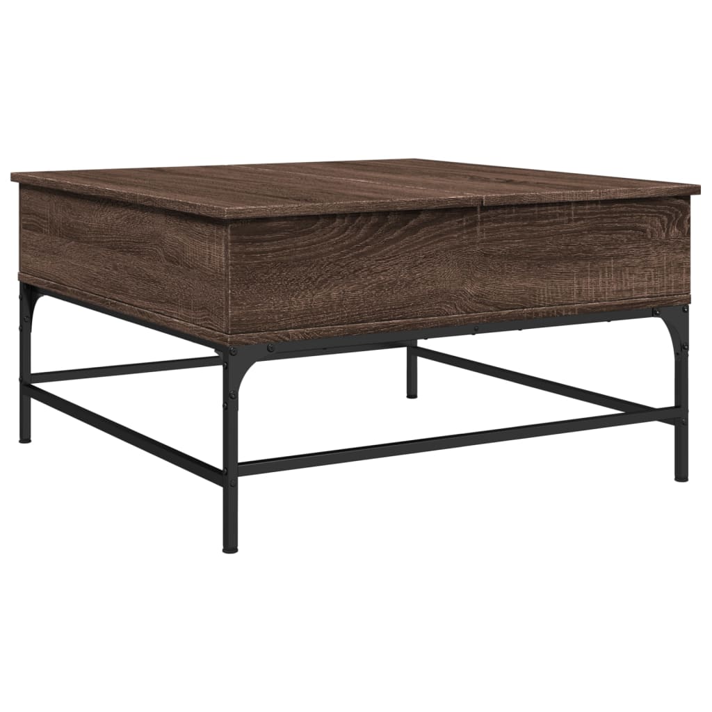 Sofabord Brun Eg Look 80x80x45 cm Træ Materiale Metal