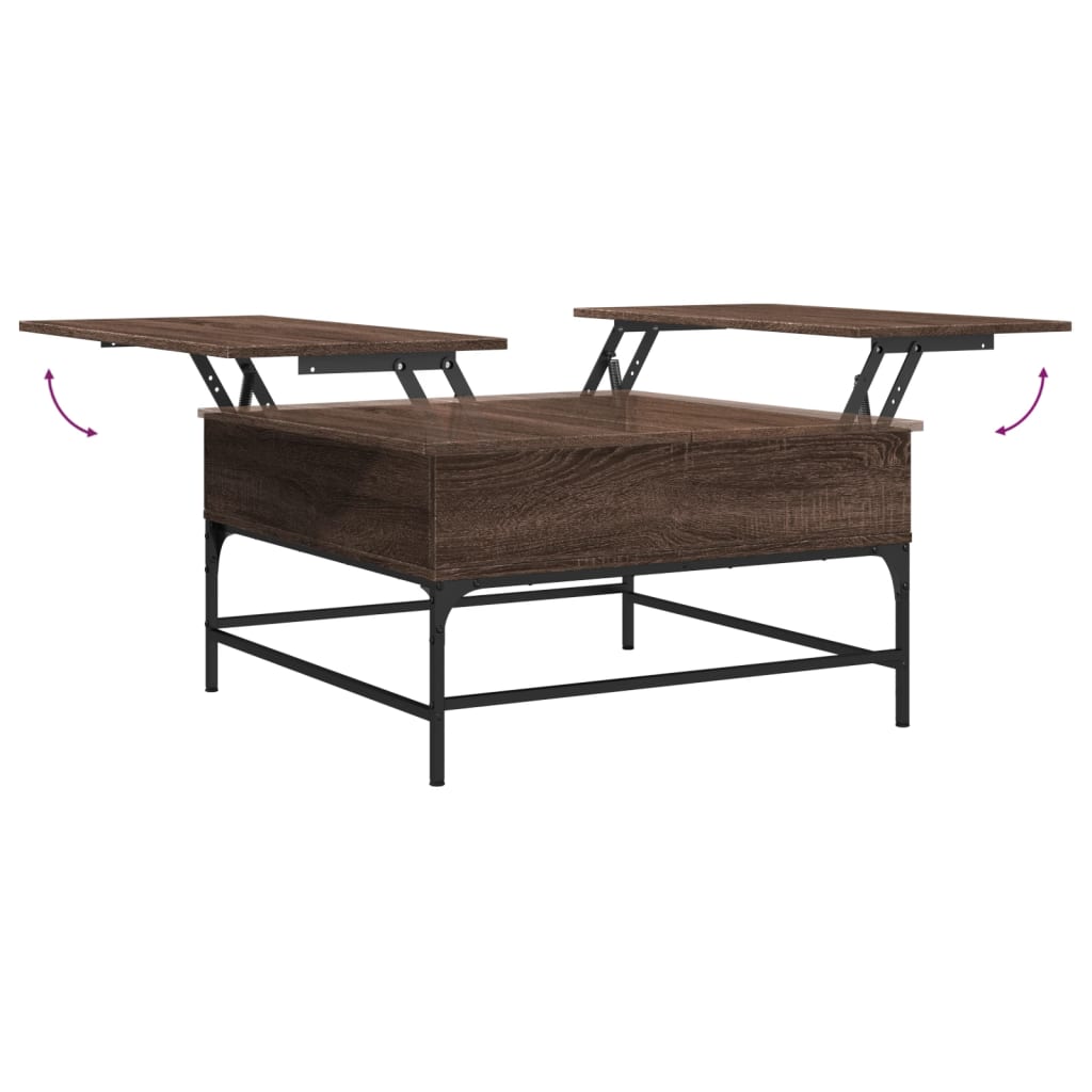 Sofabord Brun Eg Look 80x80x45 cm Træ Materiale Metal