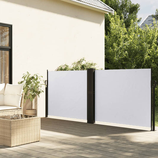 Sidefortelt Udtrækkelig Hvid 120x600 cm