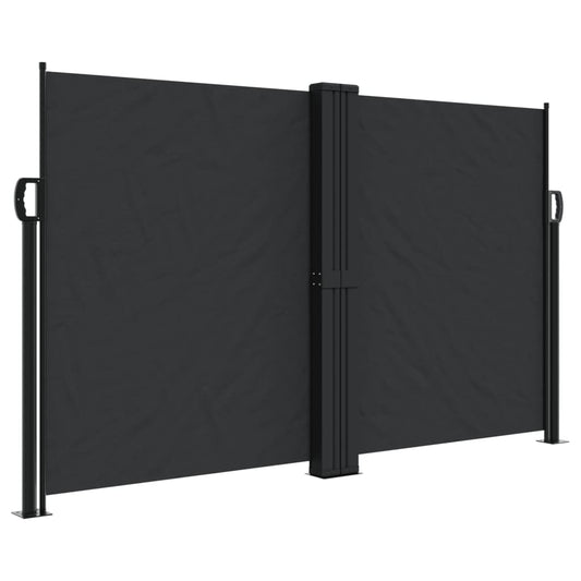 Sidefortelt Udtrækkelig Sort 140x600 cm