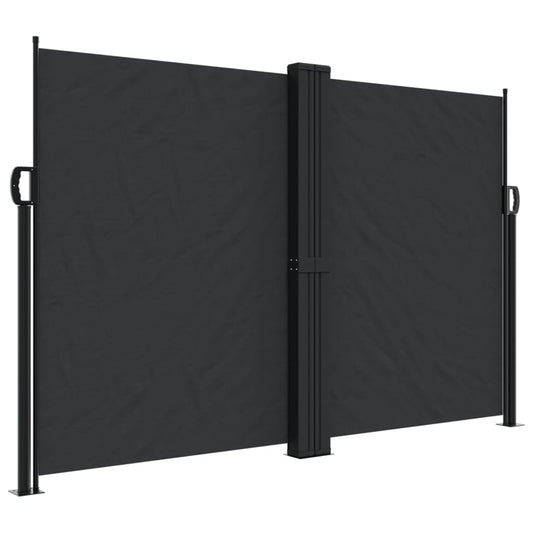 Sidefortelt Udtrækkeligt Sort 160x600 cm