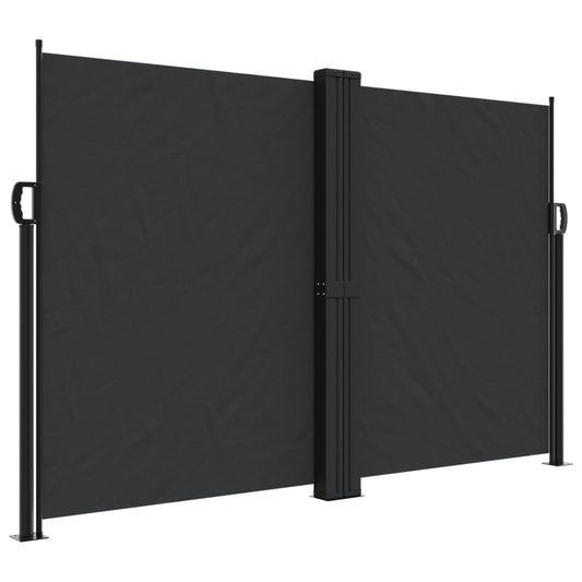 Sidefortelt Udtrækkeligt Sort 160x1000 cm