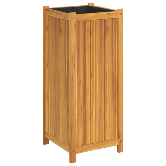 Pflanzkübel mit Einlage 42x42x100 cm Massivholz Akazie