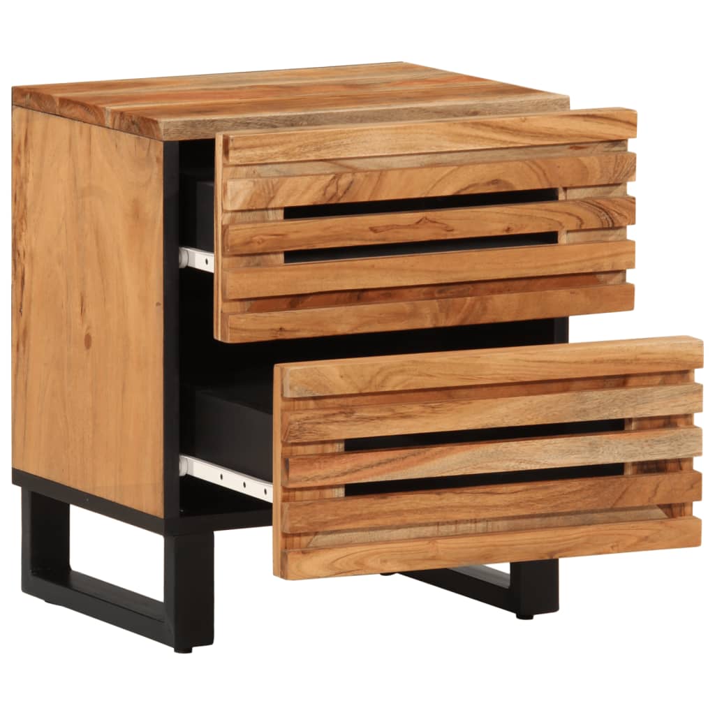 Sengeborde 2 stk 40x34x46 cm massiv træ akacie
