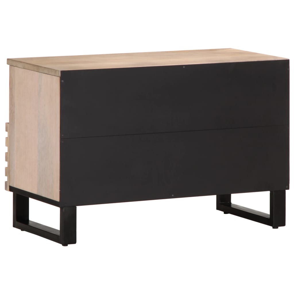 TV-skab Hvid 70x34x46 cm Massivt mangotræ