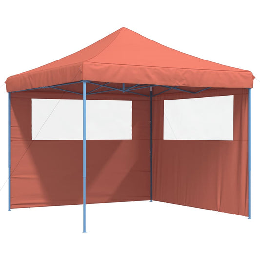 Festtelt sammenfoldelig pop-up med 2 sidepaneler Terracotta rød