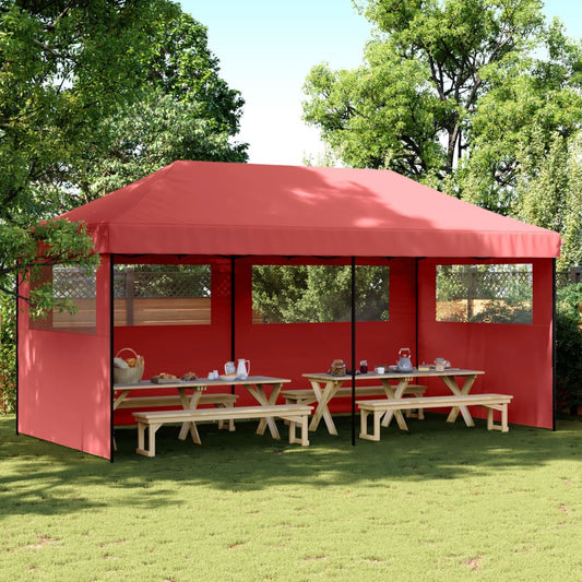 Festtelt sammenfoldelig pop-up med 3 sidepaneler Bourgogne