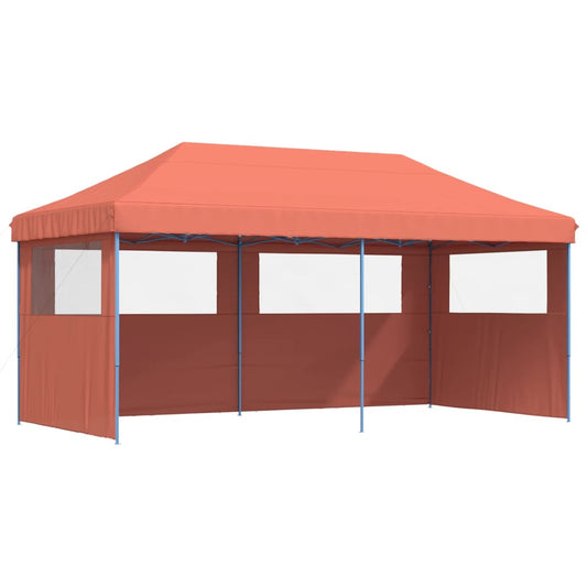 Festtelt foldebar pop-up med 3 sidepaneler Terracotta
