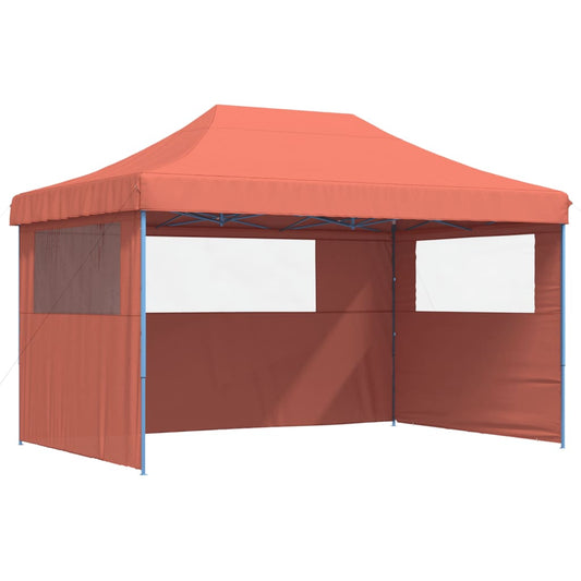 Festtelt foldebar pop-up med 3 sidepaneler Terracotta