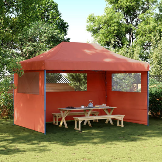 Festtelt foldebar pop-up med 3 sidepaneler Terracotta