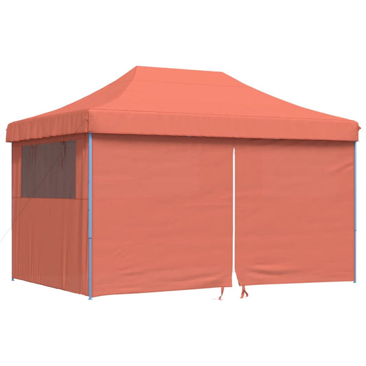 Festtelt sammenfoldelig pop-up med 4 sidepaneler Terracotta rød