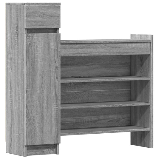 Schuhschrank Grau Sonoma 100,5x28x100 cm Holzwerkstoff