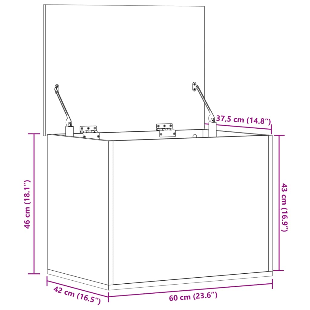 Bryst Hvid 60x42x46 cm Træmateriale