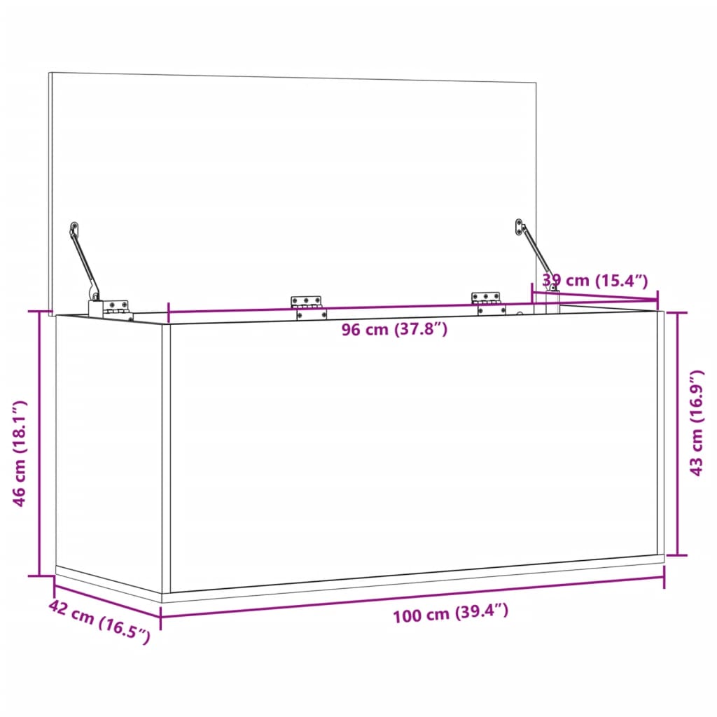 Bryst Hvid 100x42x46 cm Træmateriale