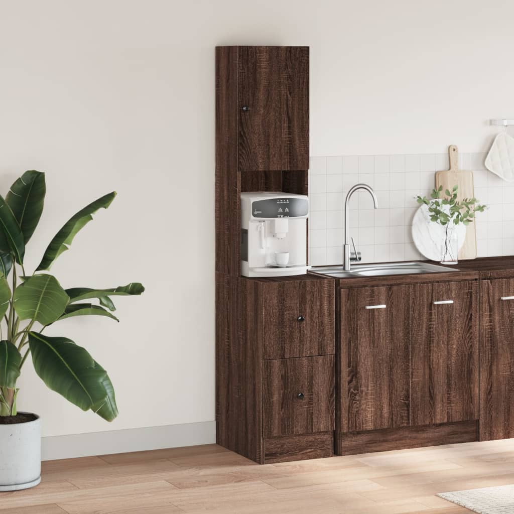 Køkkenskab Brun Eg Look 35x50x180 cm Træ Materiale