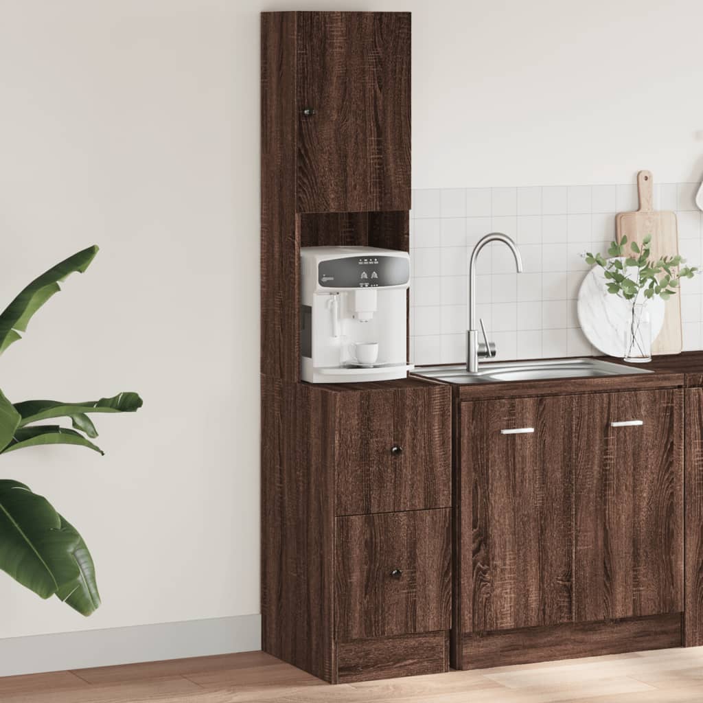 Køkkenskab Brun Eg Look 35x50x180 cm Træ Materiale