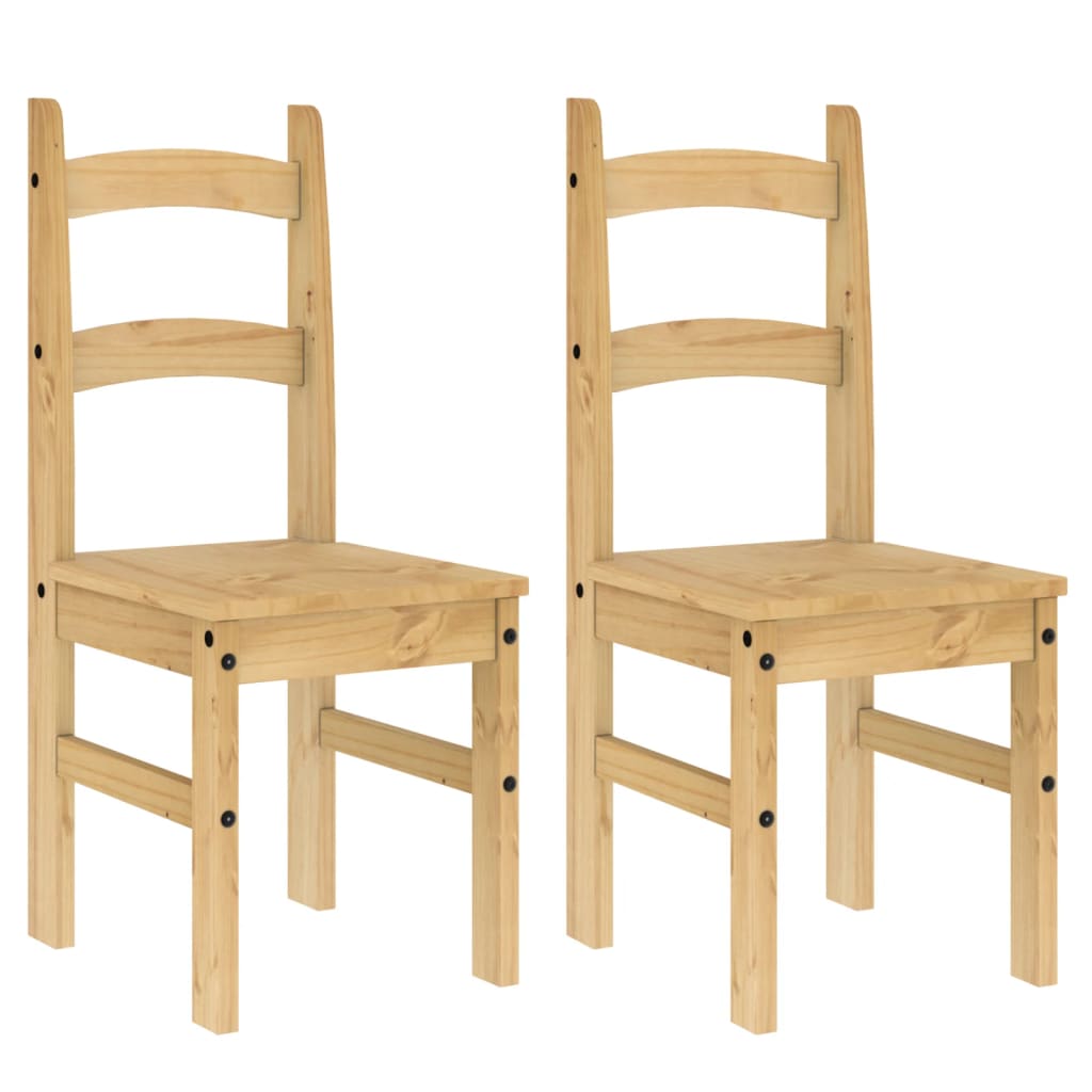 Spisestuestole 2 stk 40x46x99 cm massivt fyrretræ