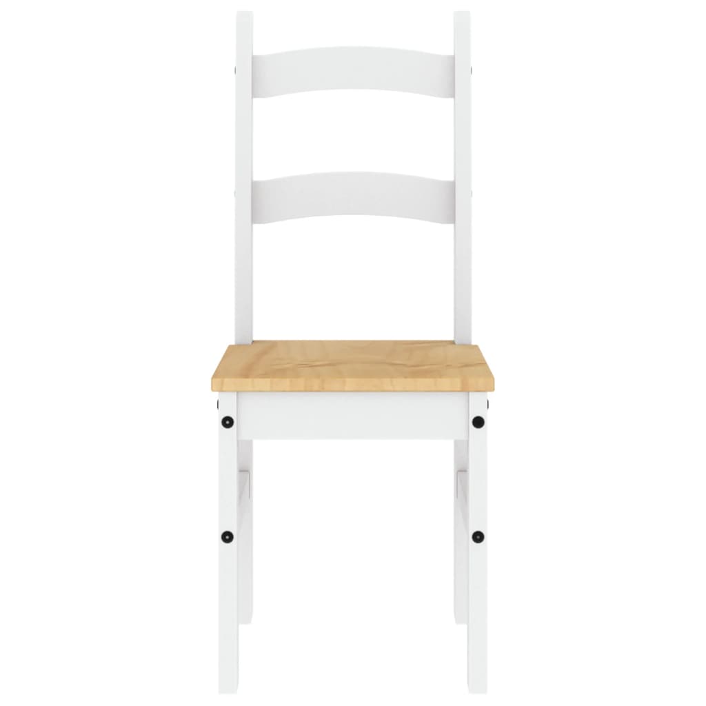 Spisestuestole 2 stk Hvid 40x46x99 cm Massiv Fyr