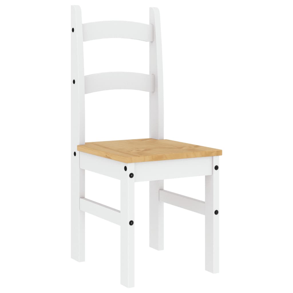 Spisestuestole 2 stk Hvid 40x46x99 cm Massiv Fyr